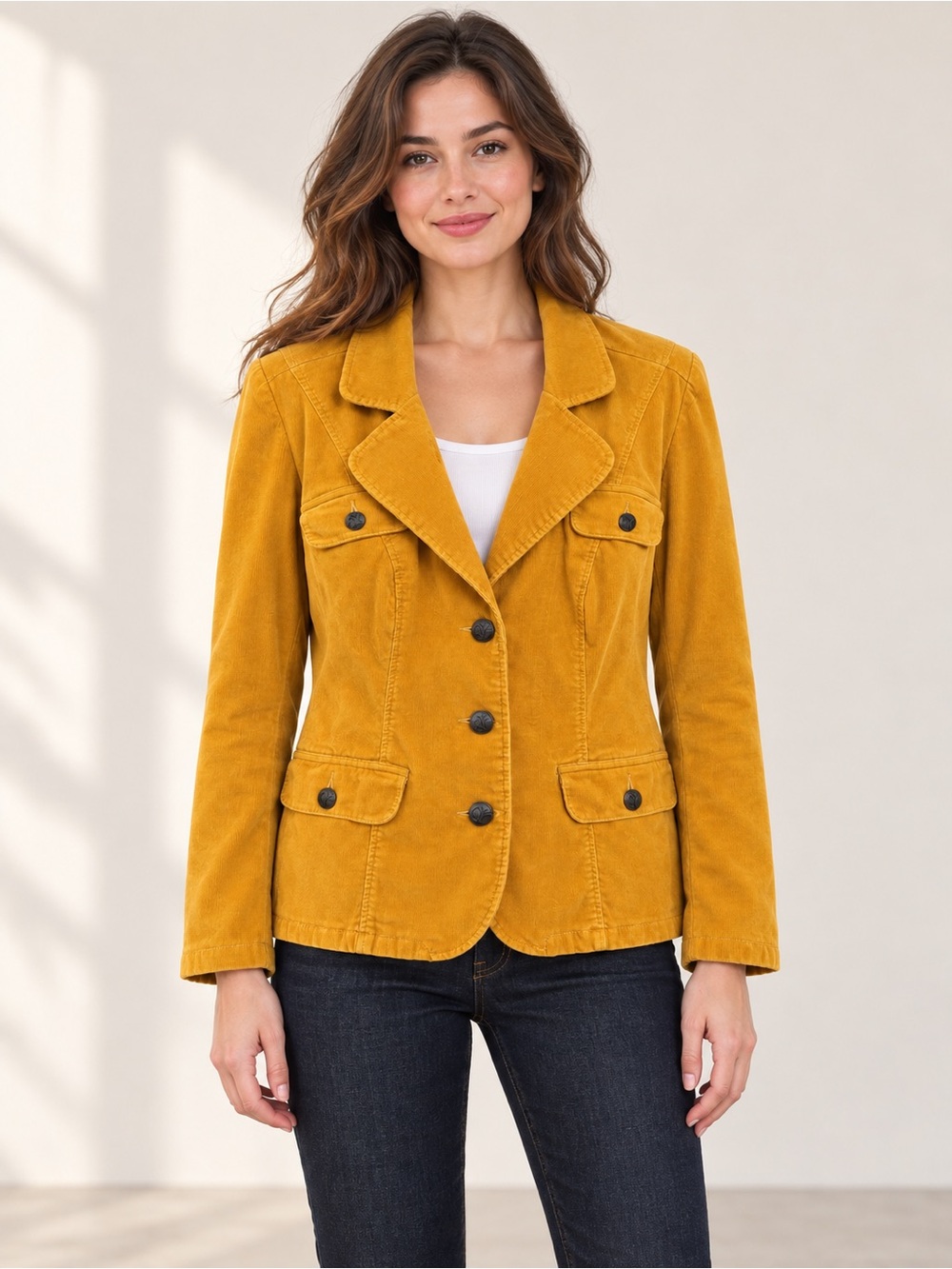 Fashion Bug Golden Mustard Corduroy Blazer